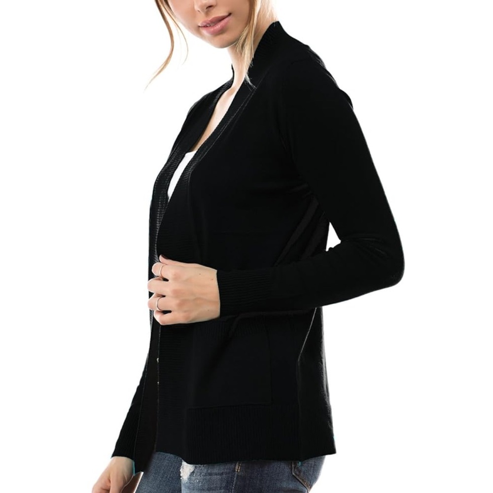Cielo Everyday Ultra Soft Black Cardigan Size Large - Picture 11 of 14